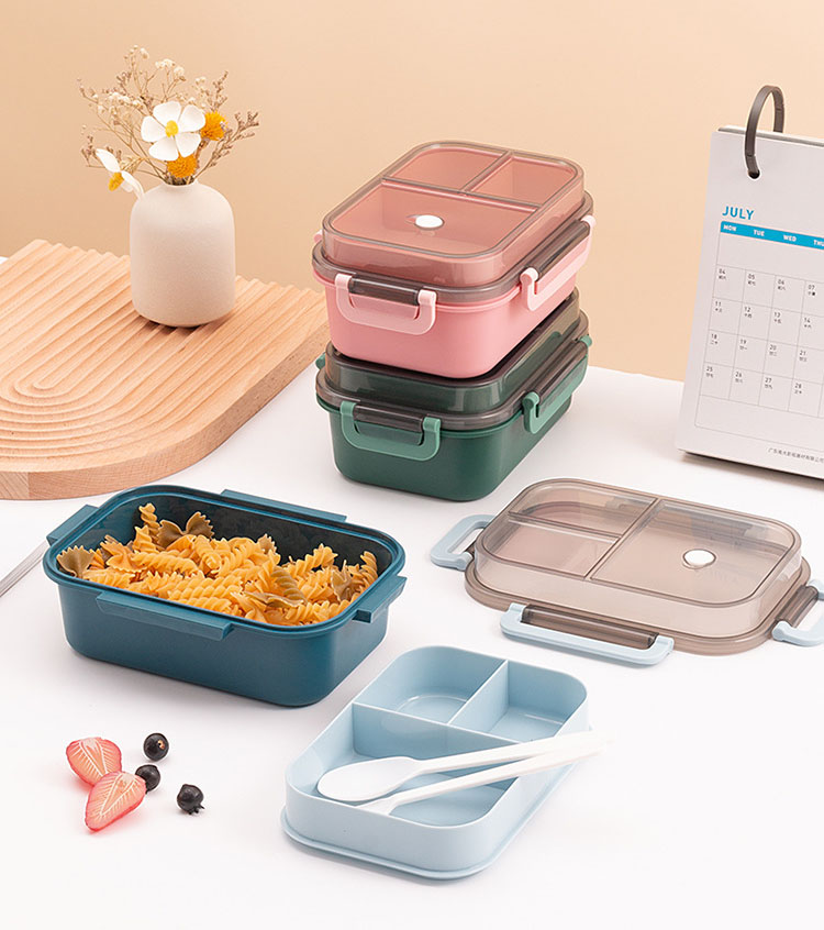3-Compartment Leakproof Lunch Box – BPA-Free Bento Box with Utensils for Kids & Adults