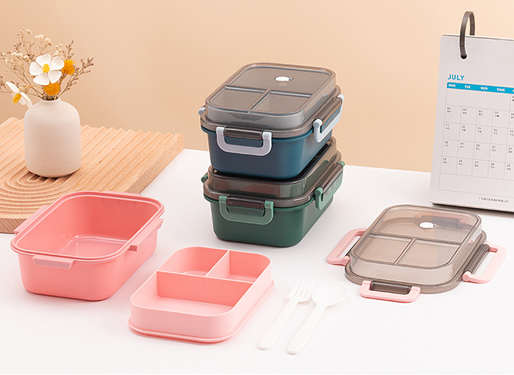 3-Compartment Leakproof Lunch Box – BPA-Free Bento Box with Utensils for Kids & Adults