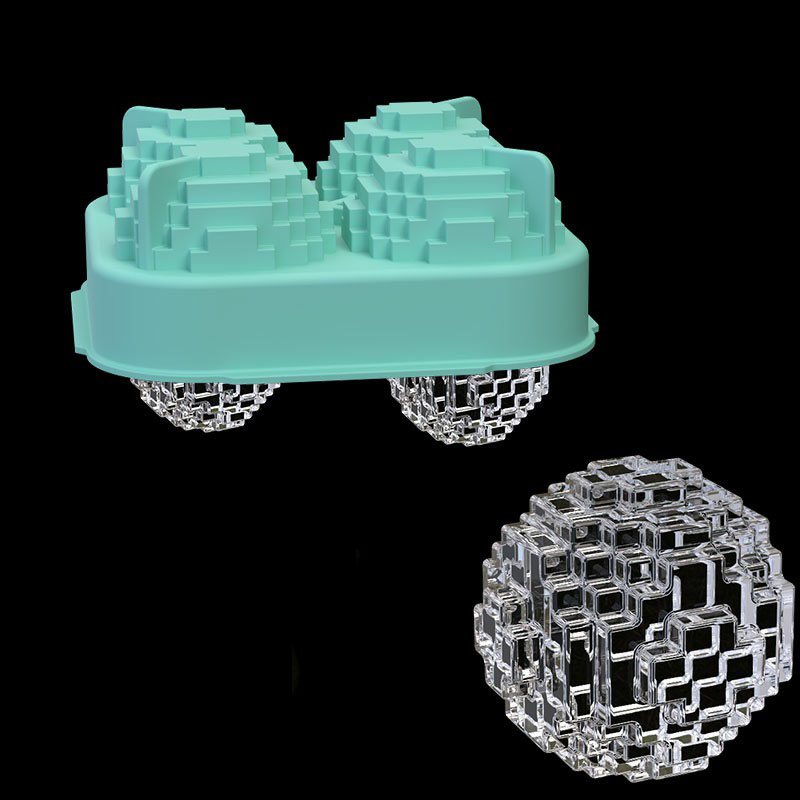 3D Geometric Ice Cube Mold – Stackable Silicone Tray for Creative Ice Making (Set of 4)