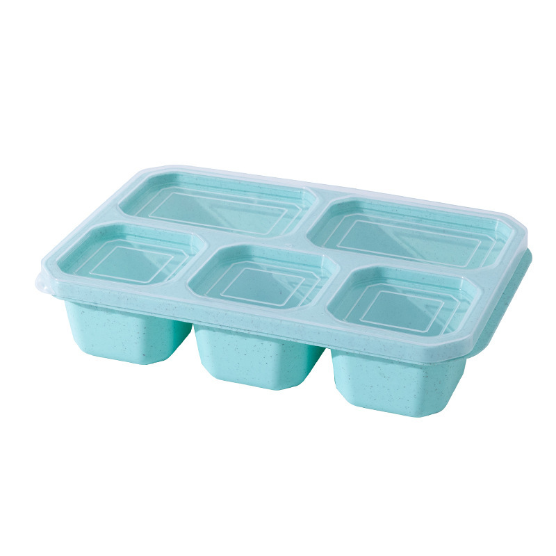 3-Compartment Snack Storage Container – Stackable Plastic Bento Lunch Box Set with Lids