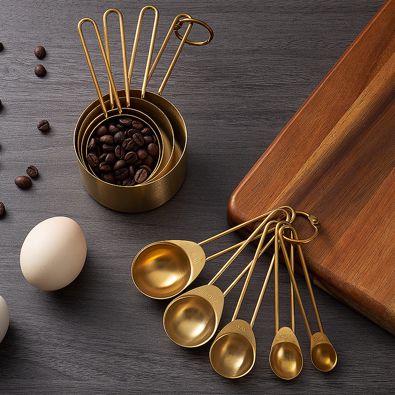 4-Piece Gold Stainless Steel Measuring Cups Set – 1/4 to 1 Cup Baking Measurement Tools