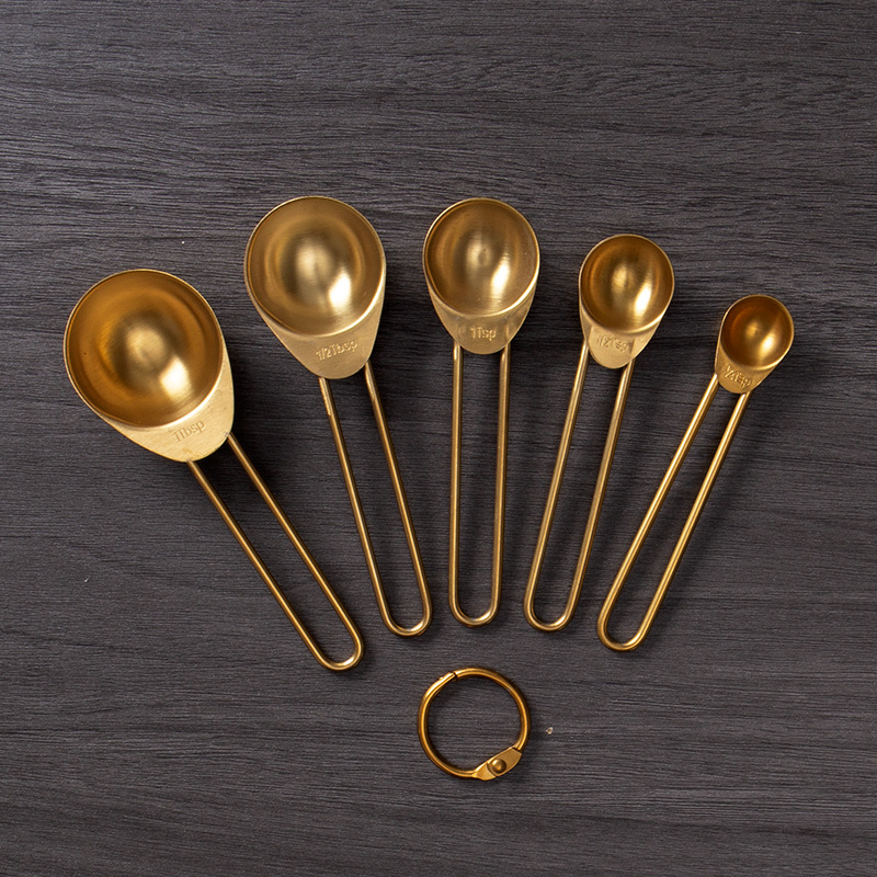 4-Piece Gold Stainless Steel Measuring Cups Set – 1/4 to 1 Cup Baking Measurement Tools