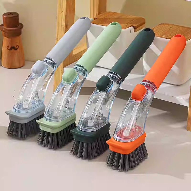 Dish Scrub Brush with Soap Dispenser – Heavy Duty Kitchen Cleaning Tool