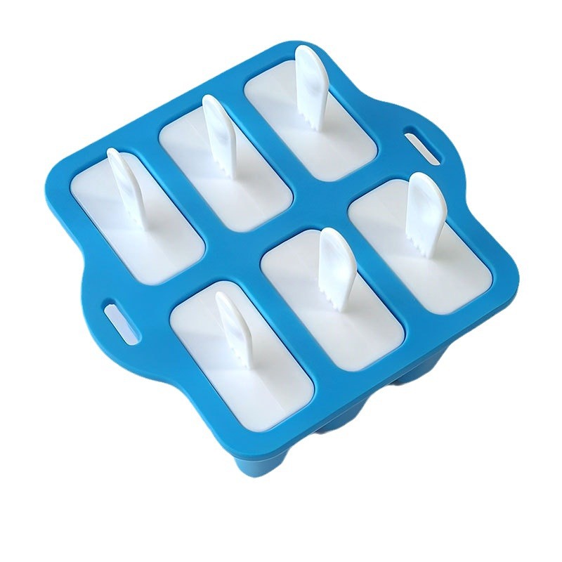 6-Cavity Silicone Popsicle Mold – Reusable Ice Cream Maker with Stick Handle – DIY Frozen Treat Tray for Kids & Adults