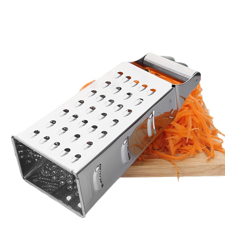 4-Sided Stainless Steel Box Grater – Multipurpose Manual Vegetable & Cheese Shredder