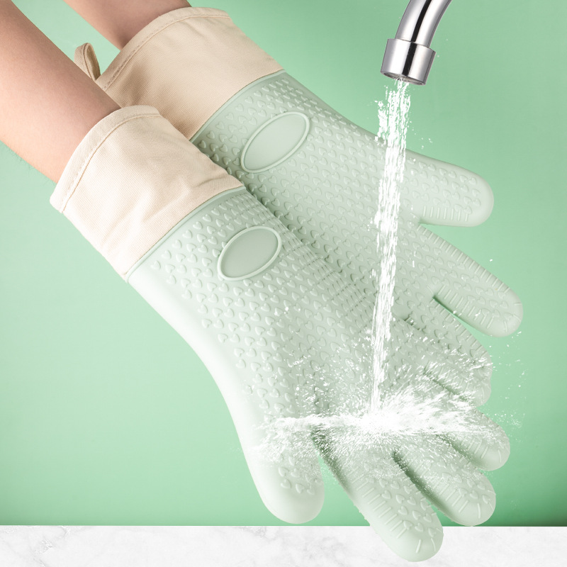 Heat Resistant Silicone Oven Mitt – Non-Slip Waterproof Kitchen Baking Glove
