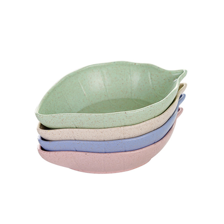 Leaf Shaped Wheat Straw Dinner Plates – Eco-Friendly Lightweight Serving Dish Set – Reusable Tableware for Kids & Adults
