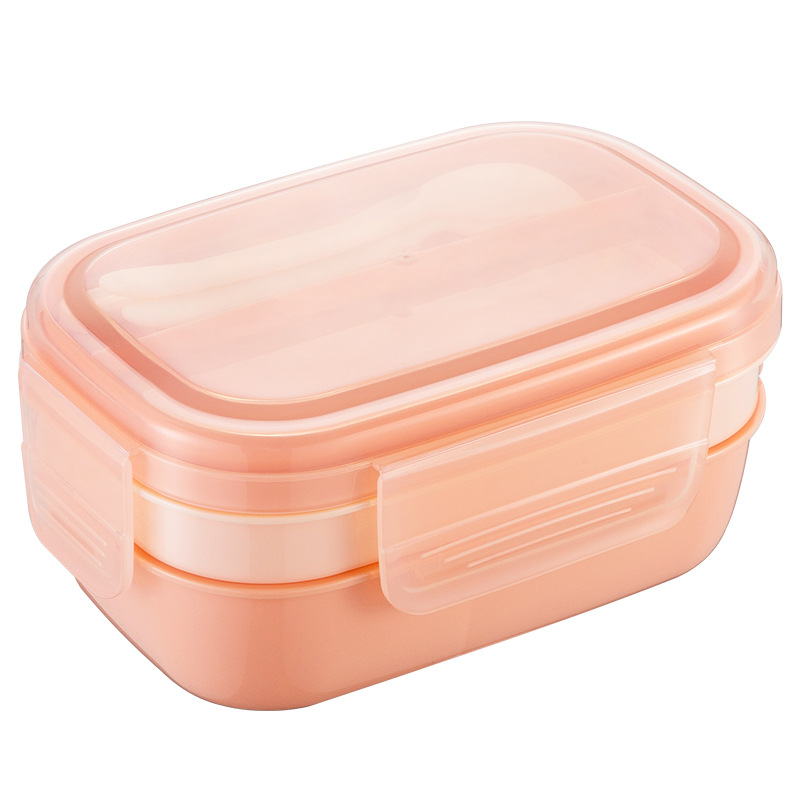 Double-Layer Lunch Box with Leakproof Lid – Portable Bento Food Container for School & Office