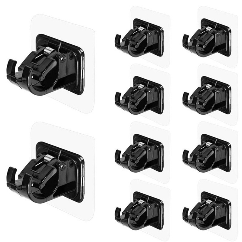 Self-Adhesive Wall Mounted Mop and Broom Holder Clip – No-Drill Organizer Hook for Home & Garage