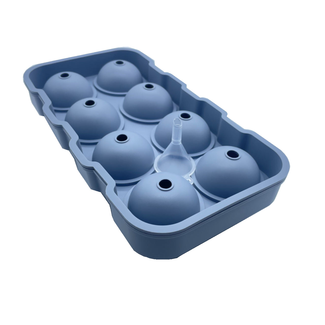 Silicone Ice Ball Mold Tray with Funnel – 6-Cavity Round Sphere Maker for Whiskey, Cocktails & Drinks