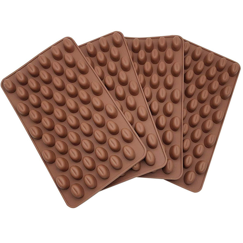 Silicone Coffee Bean Mold Tray Set – 4-Pack Non-Stick Chocolate & Candy Molds