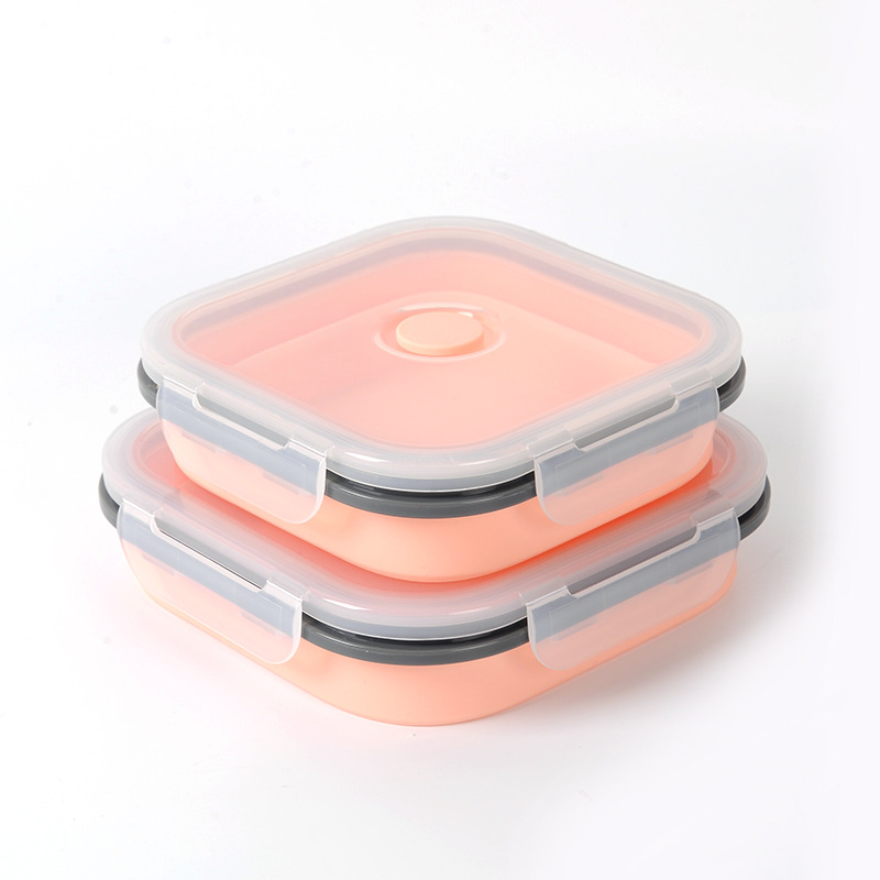 Collapsible Silicone Food Storage Container – BPA-Free Stackable Lunch Box with Airtight Lid – Microwave & Freezer Safe