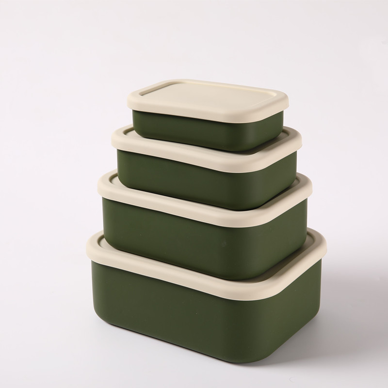 Colorful Stackable Silicone Food Storage Containers – BPA-Free Reusable Lunch Box Set (4pcs)