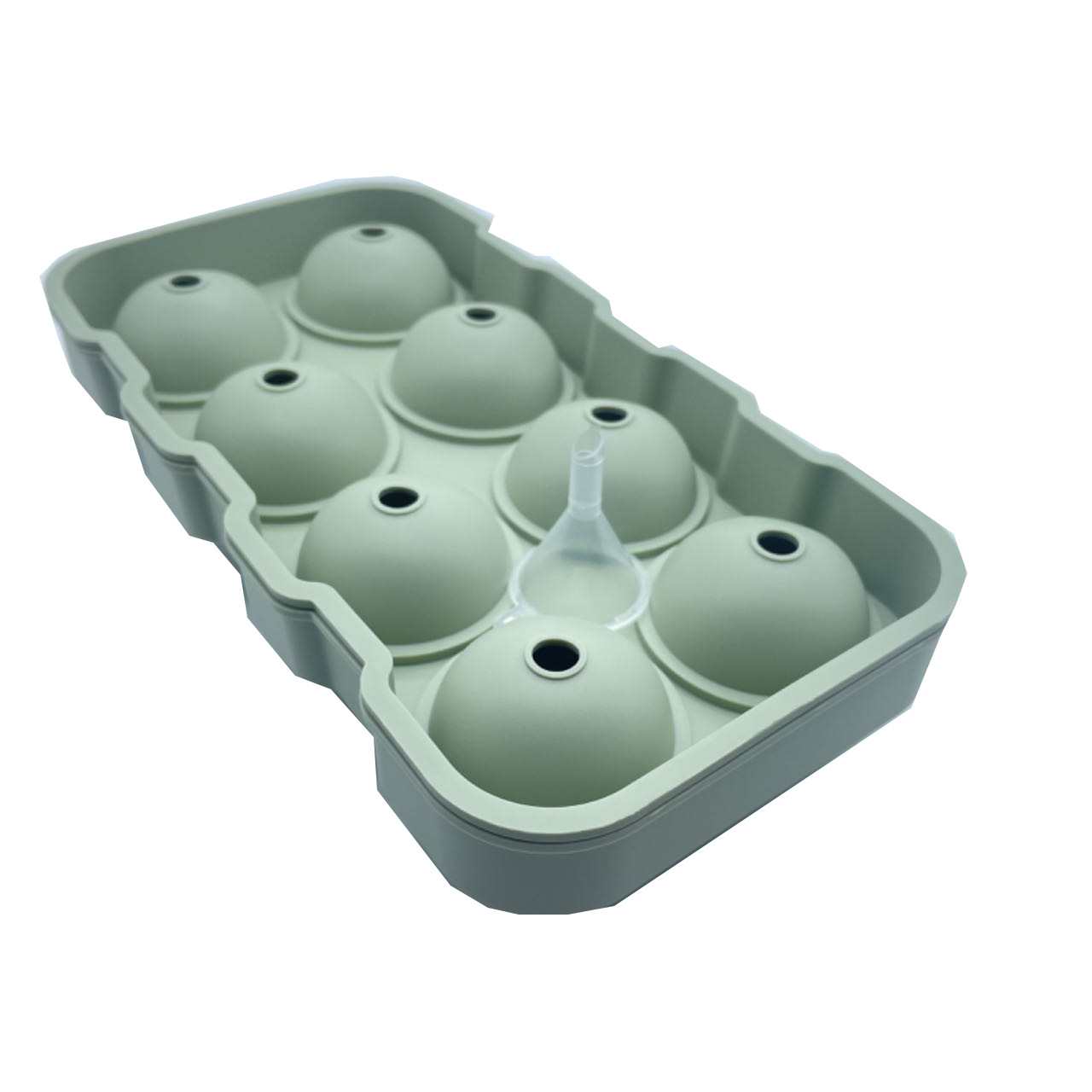 Silicone Ice Ball Mold Tray with Funnel – 6-Cavity Round Sphere Maker for Whiskey, Cocktails & Drinks