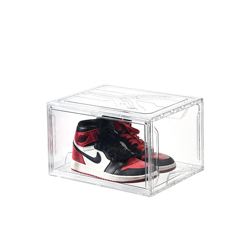 Clear Drop Front Shoe Storage Box – Stackable Transparent Sneaker Display Case