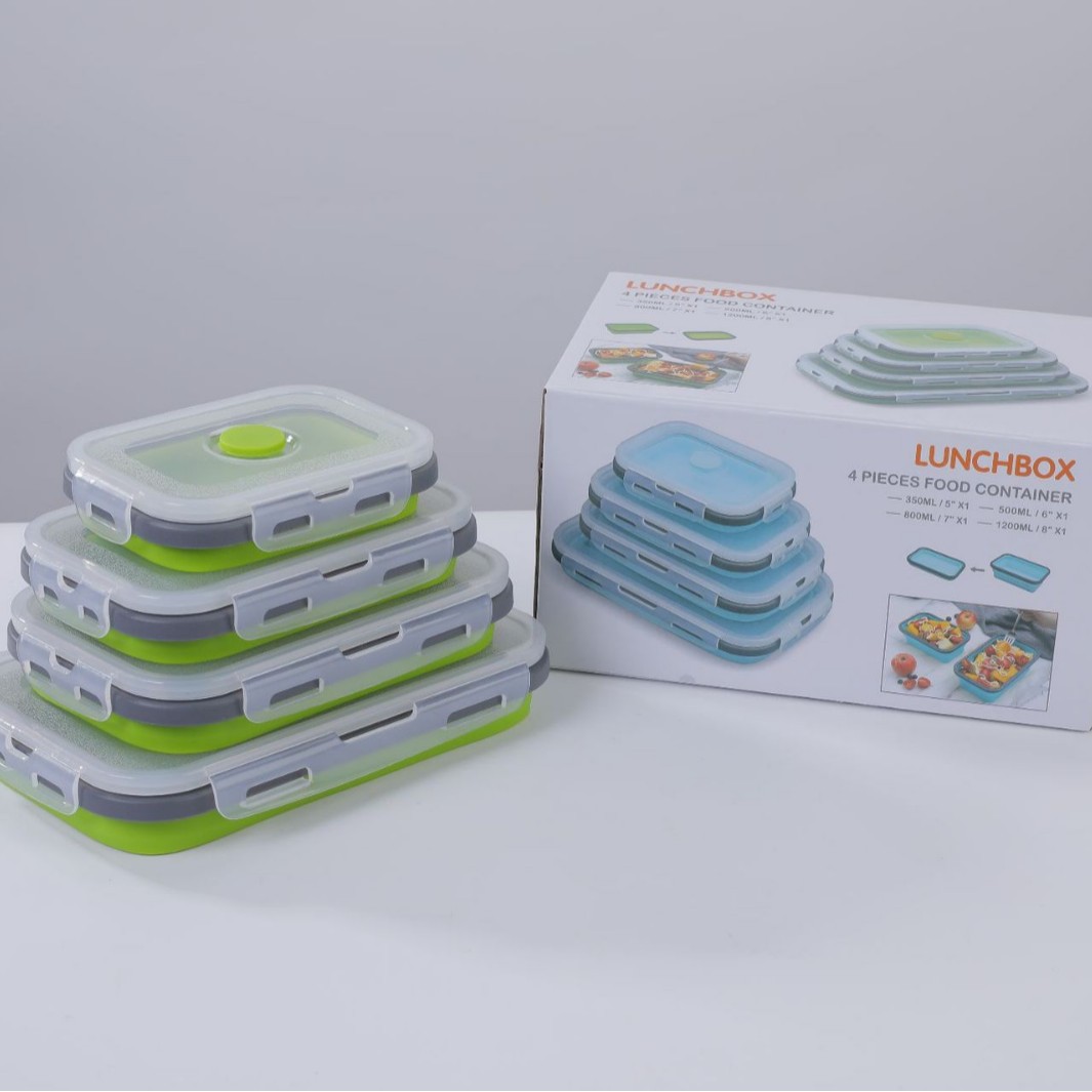 Collapsible Silicone Food Storage Container Set – Airtight & Space-Saving Bowls with Lids