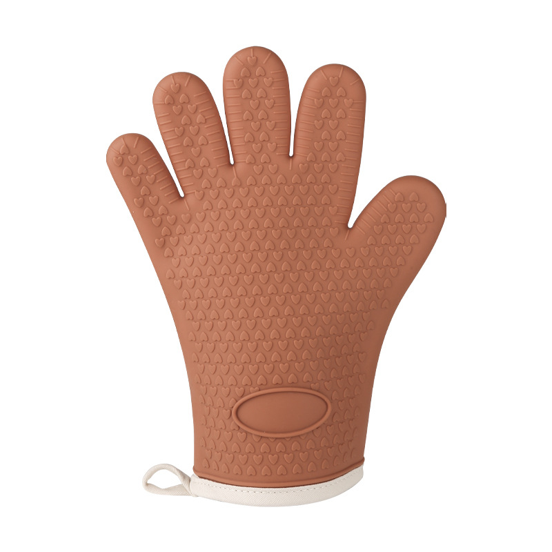 Heat-Resistant Silicone Oven Mitt – Non-Slip Waterproof Cooking & BBQ Glove with Cotton Lining