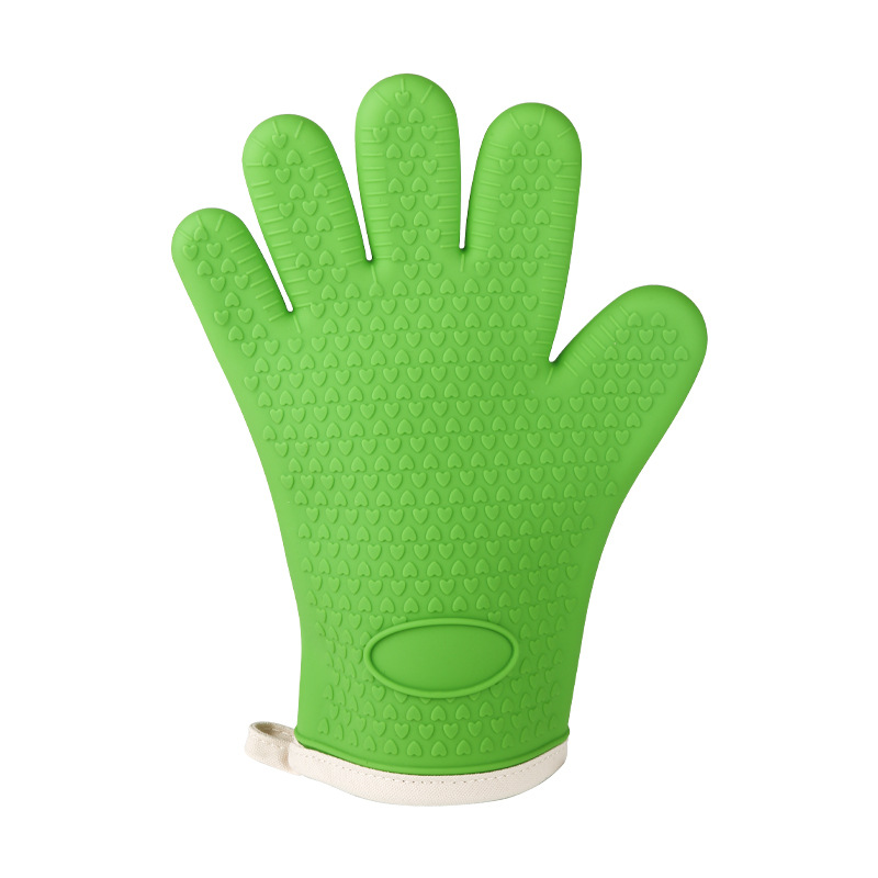 Heat-Resistant Silicone Oven Mitt – Non-Slip Waterproof Cooking & BBQ Glove with Cotton Lining