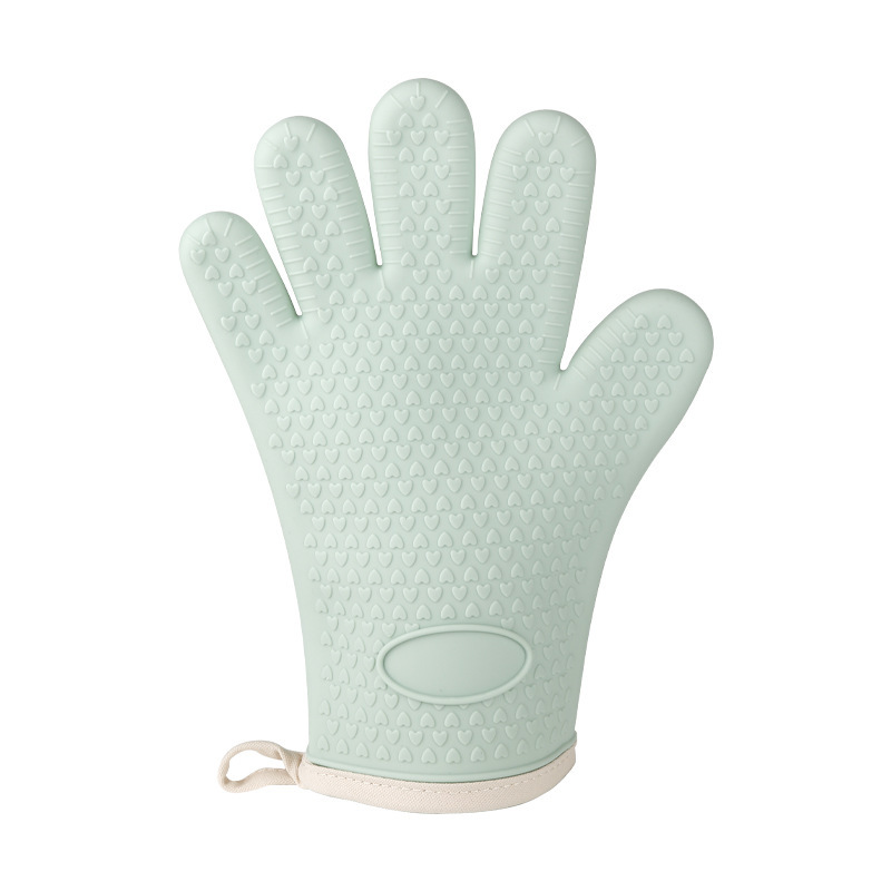 Heat-Resistant Silicone Oven Mitt – Non-Slip Waterproof Cooking & BBQ Glove with Cotton Lining