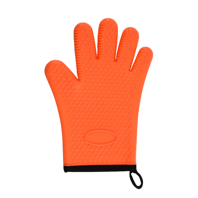 Heat-Resistant Silicone Oven Mitt – Non-Slip Waterproof Cooking & BBQ Glove with Cotton Lining