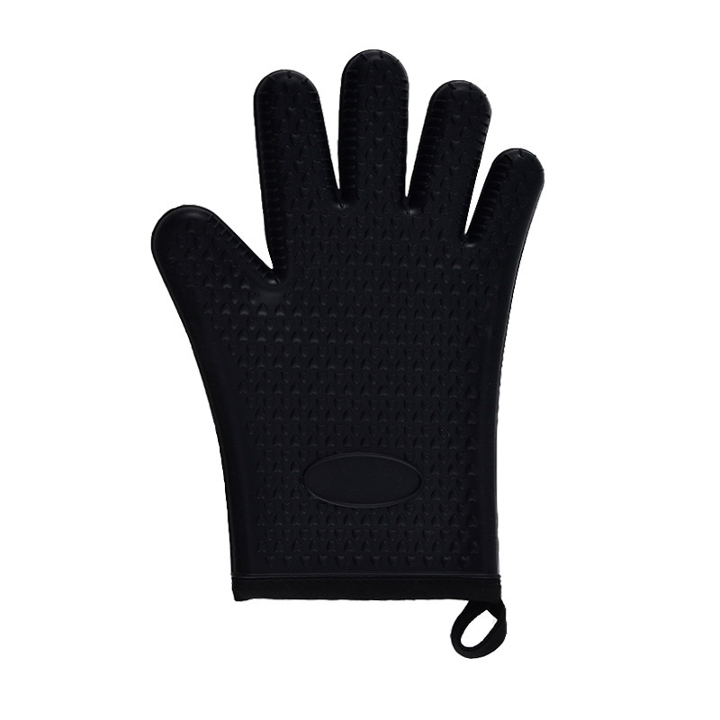 Heat-Resistant Silicone Oven Mitt – Non-Slip Waterproof Cooking & BBQ Glove with Cotton Lining
