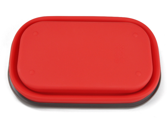 Collapsible Silicone Lunch Box with Lid and Spork – Bento Food Storage Container