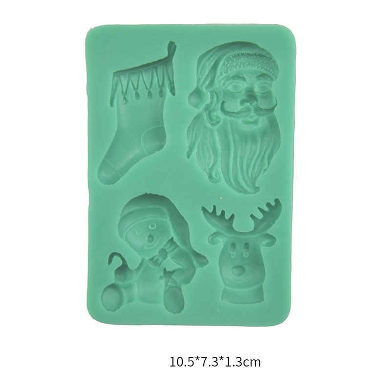 Christmas Silicone Mold – Santa, Reindeer, Snowman & Stocking Shapes for Chocolate, Fondant, and Baking