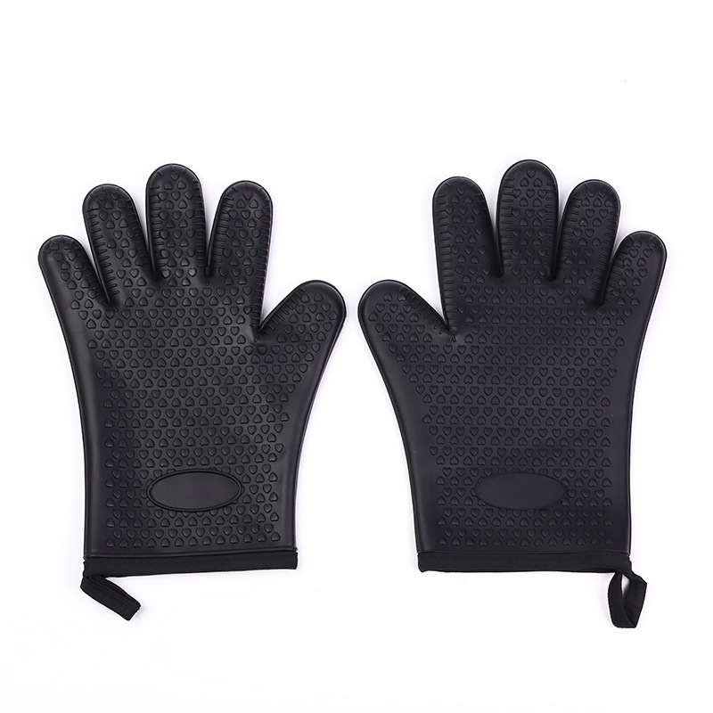 Silicone Heat Resistant Gloves – Non-Slip Waterproof Kitchen & BBQ Oven Mitts (1 Pair)