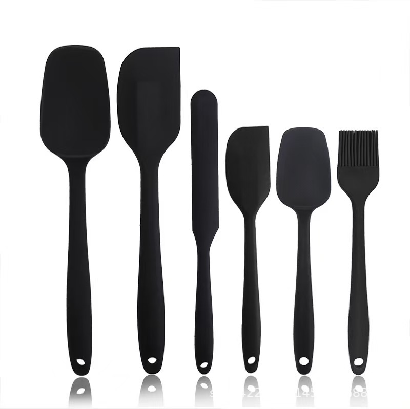 6-Piece Red Silicone Spatula Set – Heat Resistant Baking & Cooking Utensils with One-Piece Design