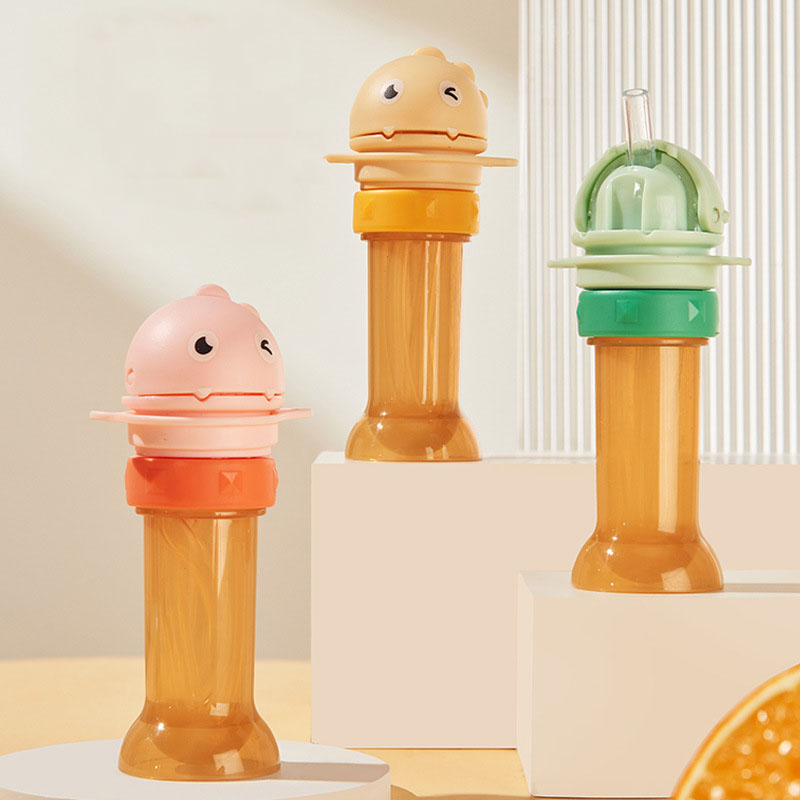 Cute Cartoon Silicone Straw Lid – Leakproof Drink Cover for Baby & Toddler Bottles
