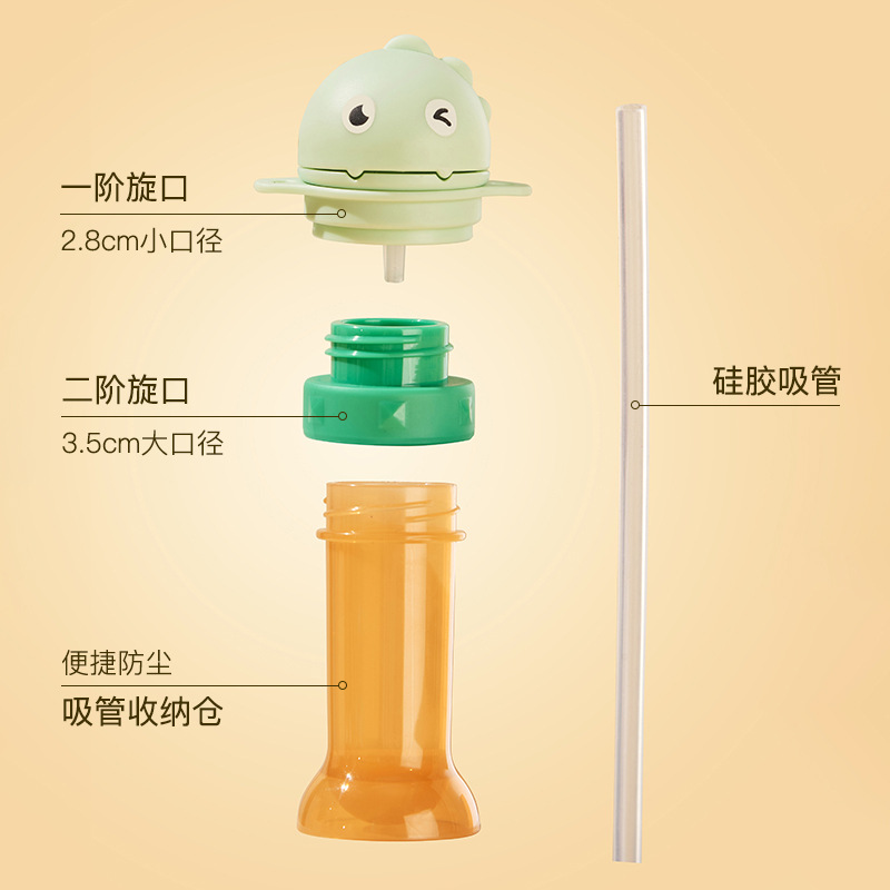 Cute Cartoon Silicone Straw Lid – Leakproof Drink Cover for Baby & Toddler Bottles