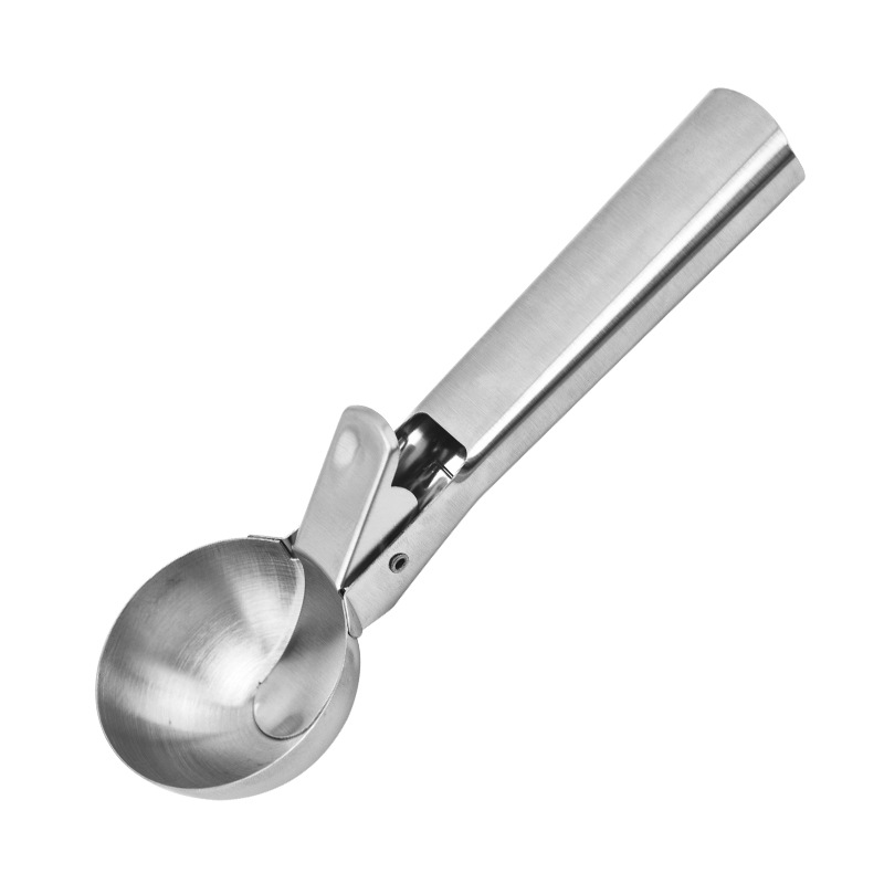 Stainless Steel Ice Cream Scoop with Trigger – Heavy-Duty Release Spoon for Hard Ice Cream