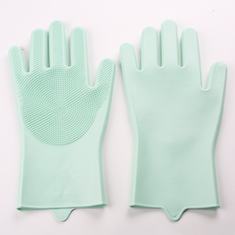 Silicone Dishwashing Gloves with Scrubber – Heat-Resistant Cleaning Gloves for Kitchen, Car, Pet & More