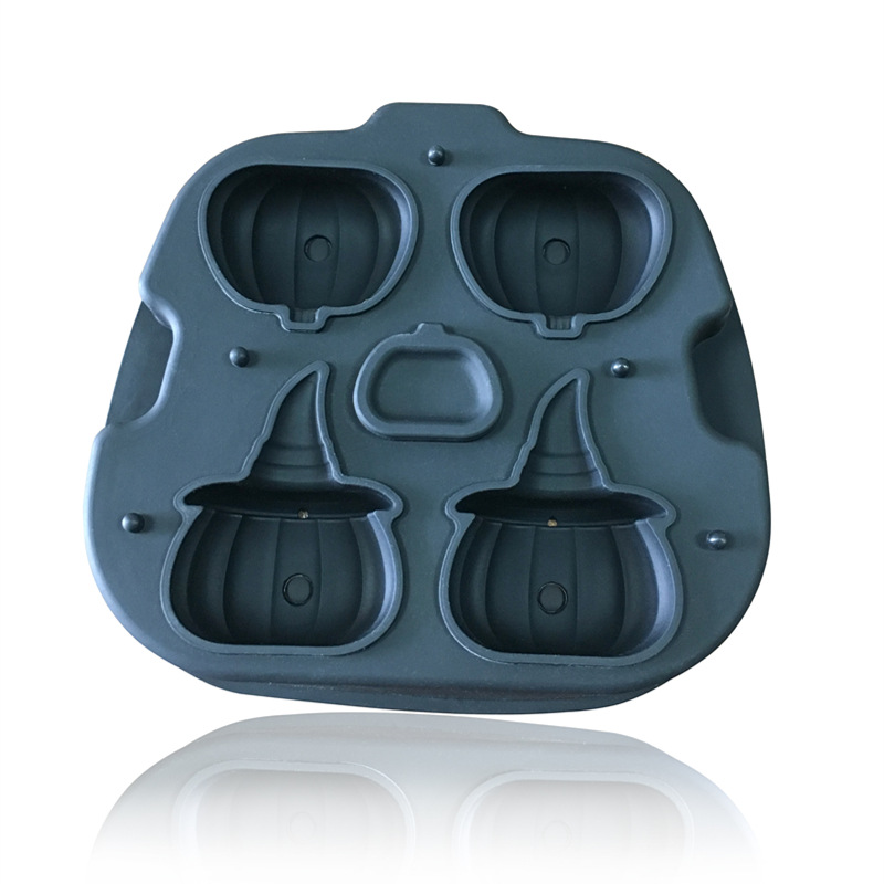 Halloween Pumpkin Silicone Ice Mold - 4 Cavity with Funnel
