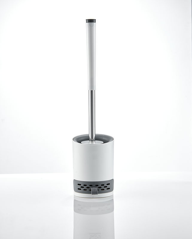 Modern Toilet Brush with Holder - Durable and Hygienic Cleaning Tool (Gray)
