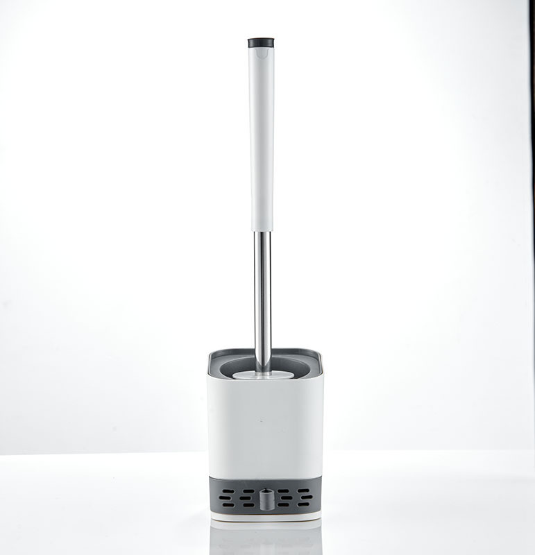 Modern Toilet Brush with Holder - Durable and Hygienic Cleaning Tool (Gray)