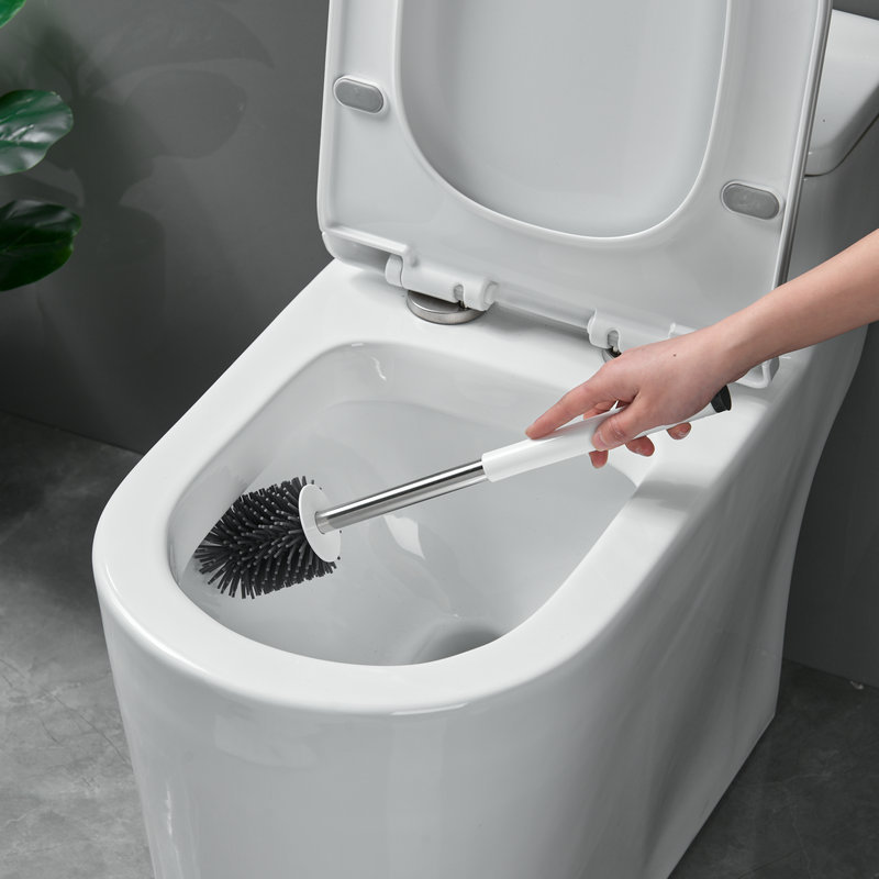 Modern Toilet Brush with Holder - Durable and Hygienic Cleaning Tool (Gray)