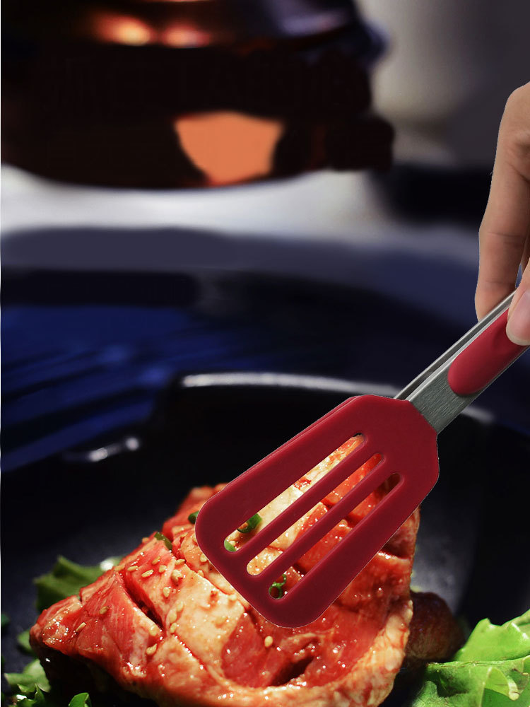 Stainless Steel & Silicone Kitchen Tongs – Non-Slip Heat Resistant Cooking Utensils (7