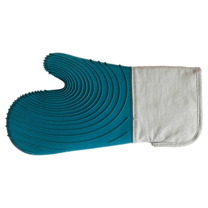 Silicone Oven Mitts – Heat Resistant Non-Slip Kitchen Gloves with Cotton Lining for Baking & BBQ (1pc)