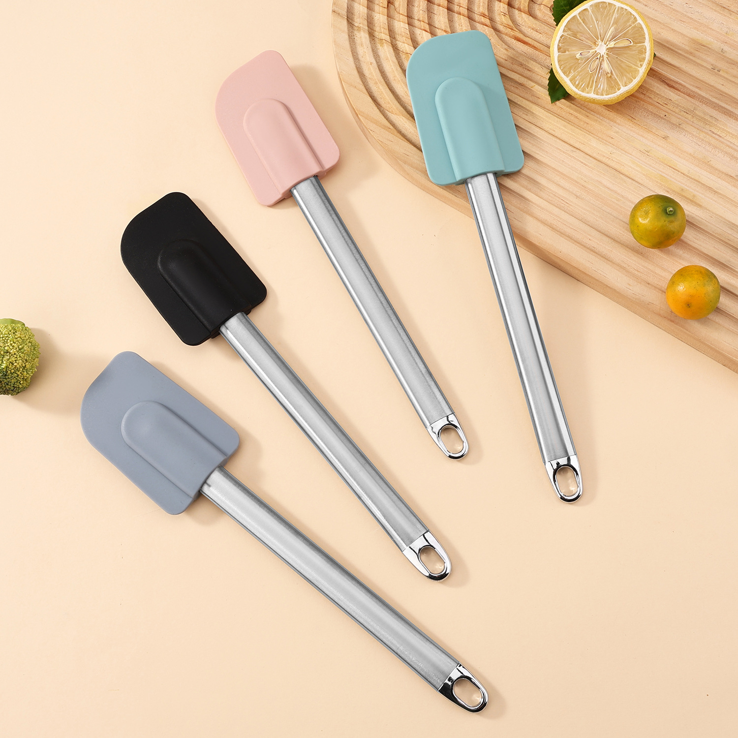 Silicone Spatula with Wooden Handle – Heat-Resistant Non-Stick Kitchen Scraper