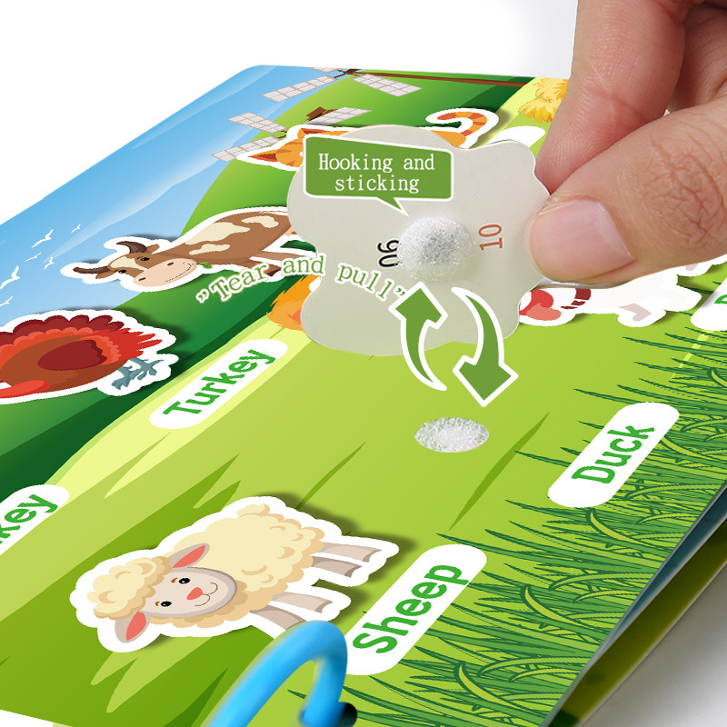 Busy Book for Toddlers – Montessori Learning Binder with Alphabet, Math, Animal & Cognitive Activities (4 Themes)
