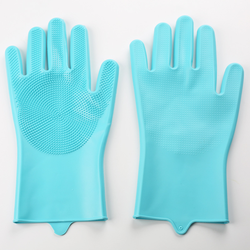 Silicone Dishwashing Gloves with Scrubber – Heat-Resistant Cleaning Gloves for Kitchen, Car, Pet & More
