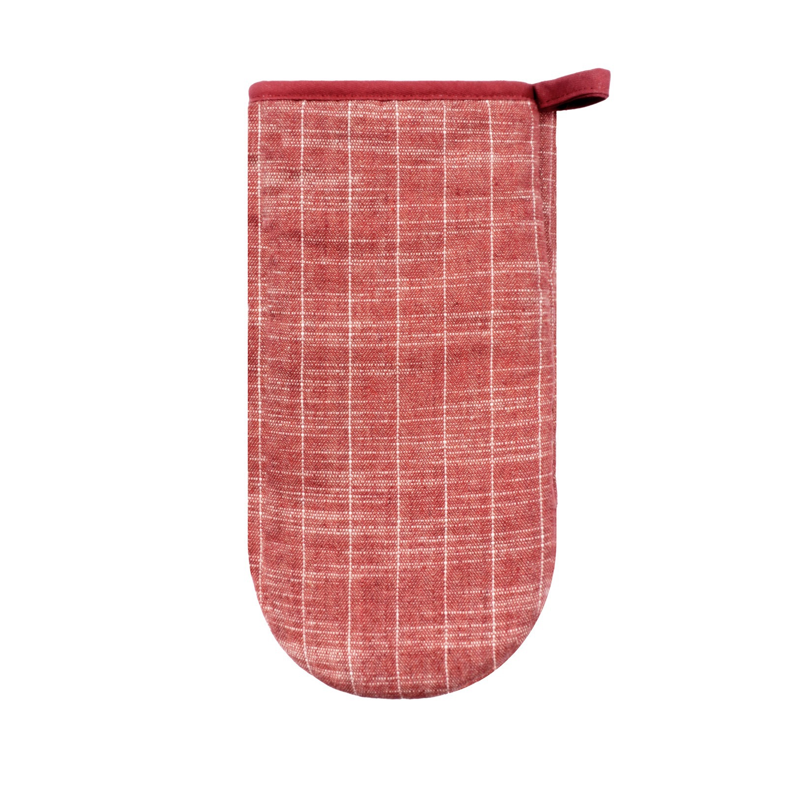 Heat-Resistant Quilted Cotton Oven Mitt – Red Checkered Kitchen Glove for Baking & Cooking