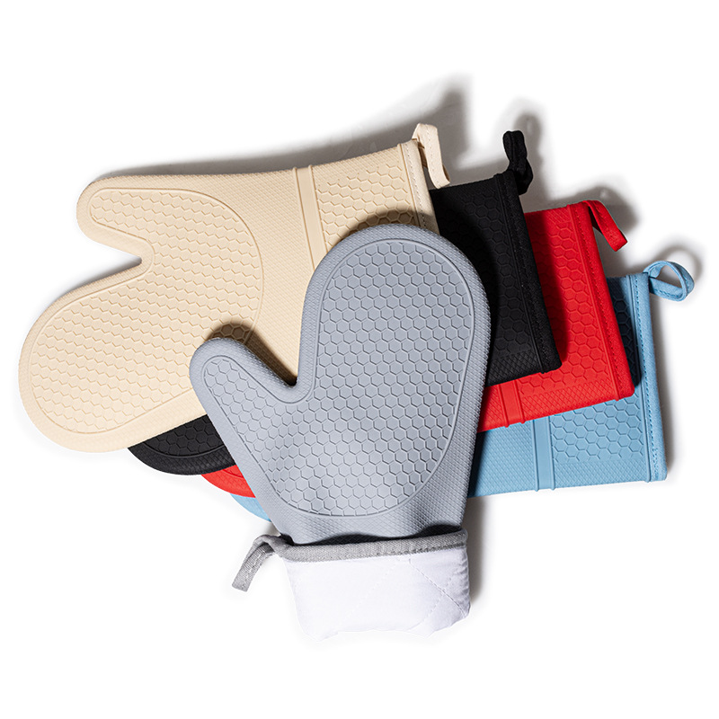 Heat Resistant Silicone Oven Mitts – Non-Slip Kitchen Gloves for Baking & BBQ