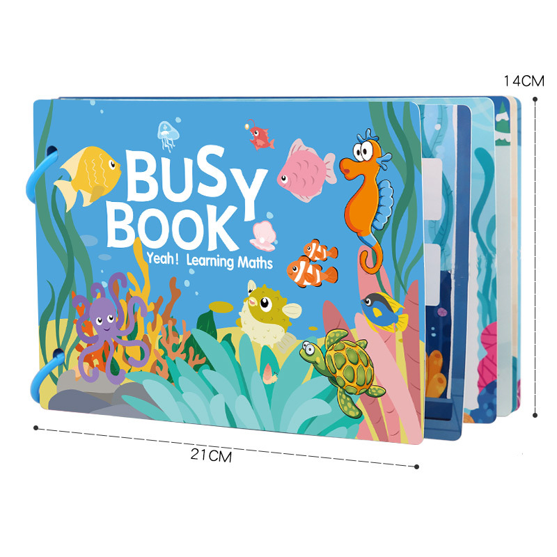 Busy Book for Toddlers – Montessori Learning Binder with Alphabet, Math, Animal & Cognitive Activities (4 Themes)