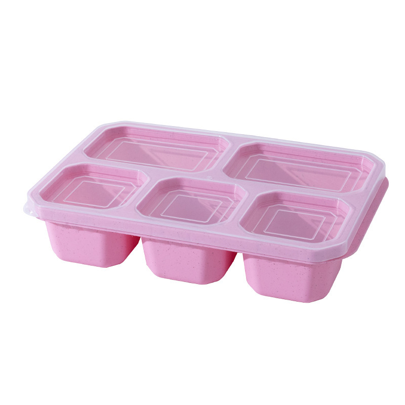 3-Compartment Snack Storage Container – Stackable Plastic Bento Lunch Box Set with Lids