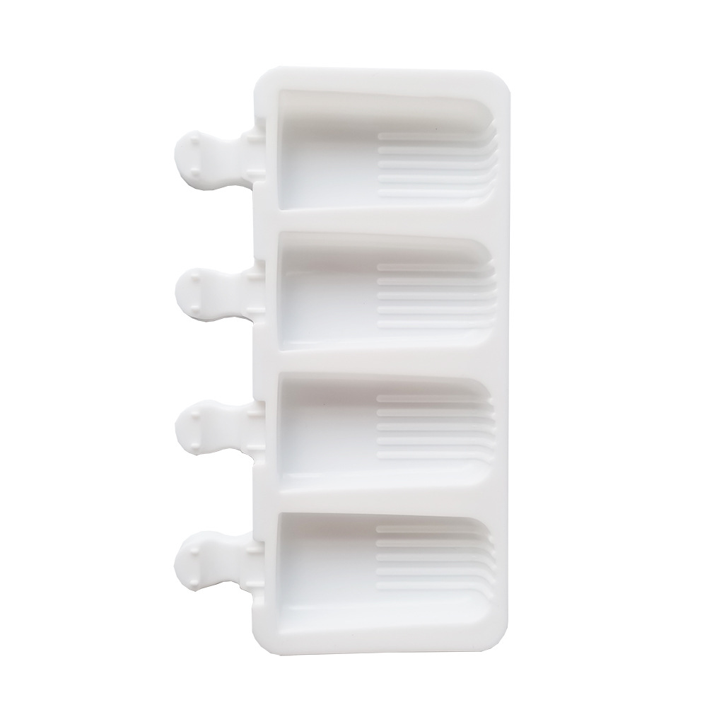 4-Cavity Silicone Popsicle Mold Ice Cream Maker with Stick Holder – Reusable DIY Frozen Treats Mould