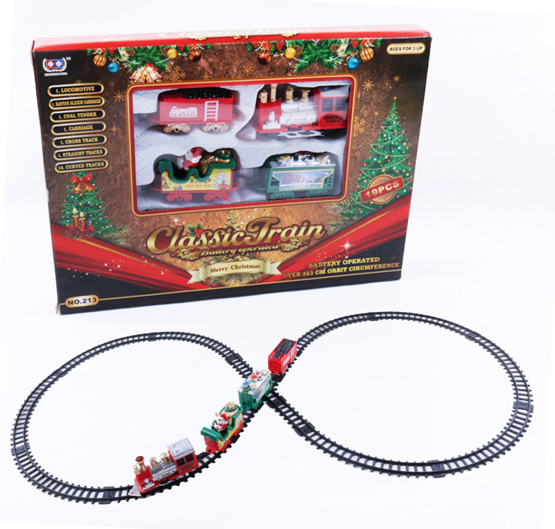 Christmas Electric Train Set with Santa – Battery Operated Toy Train with Tracks – Holiday Decoration & Kids Gift