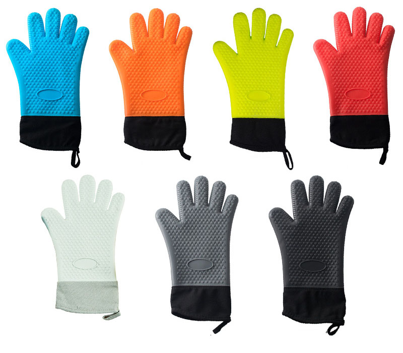 2-Pack Silicone Oven Mitts – Heat Resistant Non-Slip Cooking & Baking Gloves with Cotton Lining
