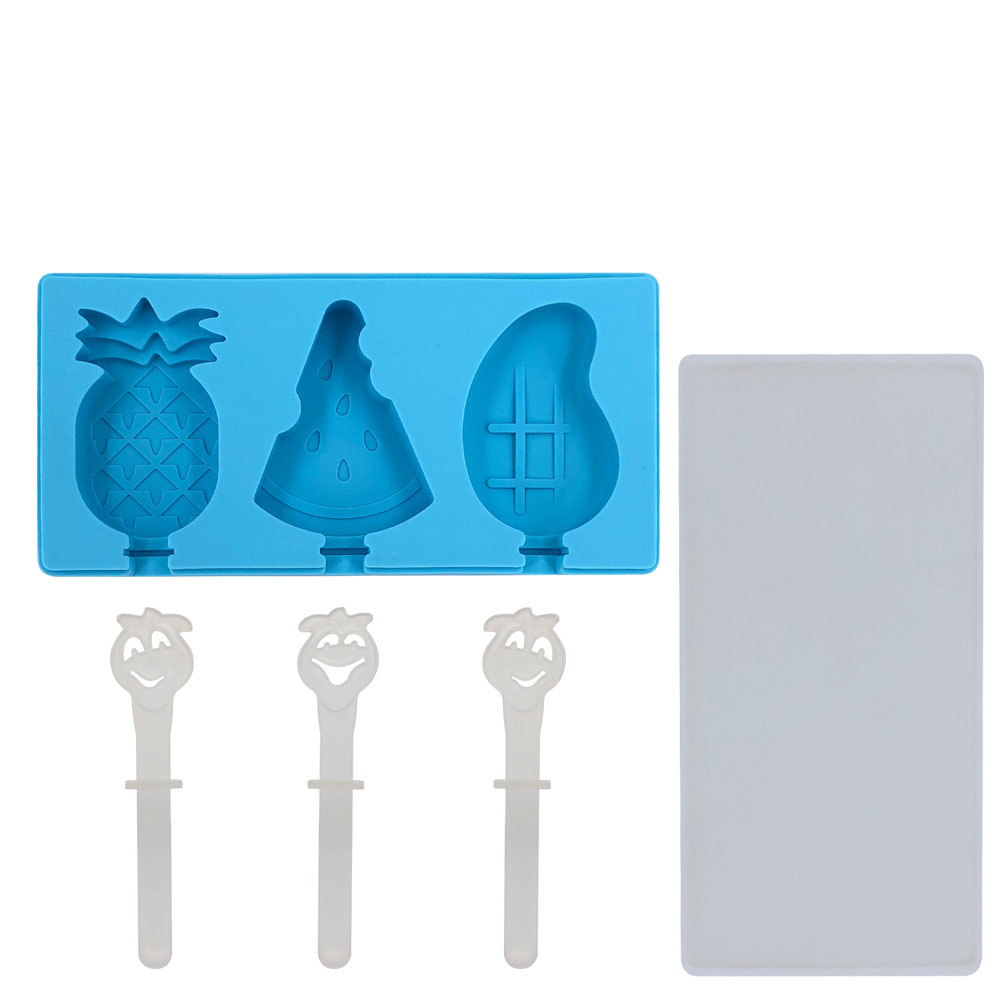 Cartoon Silicone Ice Cream Mold Set – 2-Cavity DIY Popsicle Molds in 12 Fun Shapes